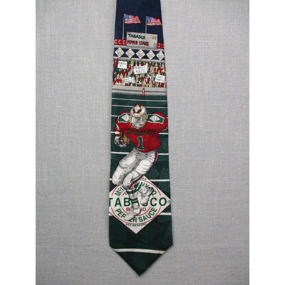 Tabasco Multicolor Novelty Football Illustrated Pattern Sports Necktie‎ Mens